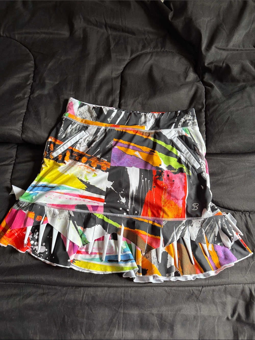 Colorful Abstract Print Ruffled golf Women’s Skort